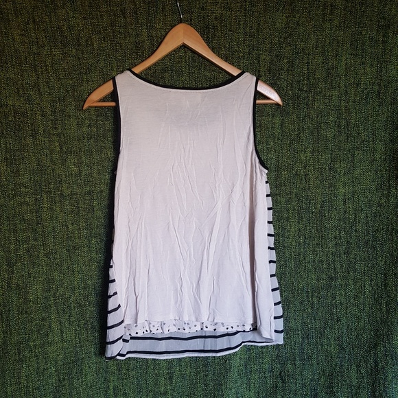 Ann Taylor LOFT Cream Confetti Striped Blouse - Picture 3 of 7